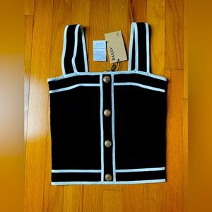 Bailey black & white strap top